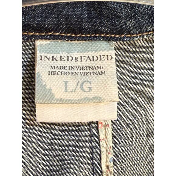 Inked and Faded Jean Jacket Women's Large - Picture 5 of 7